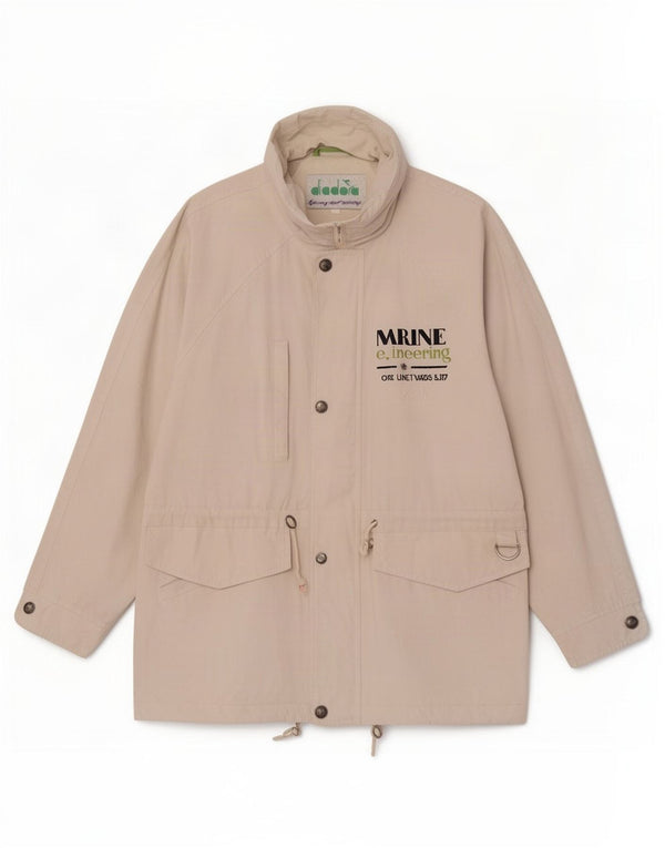 Diadora Herre Grafisk Hooded Utility Jacket UK 40 Large Off White