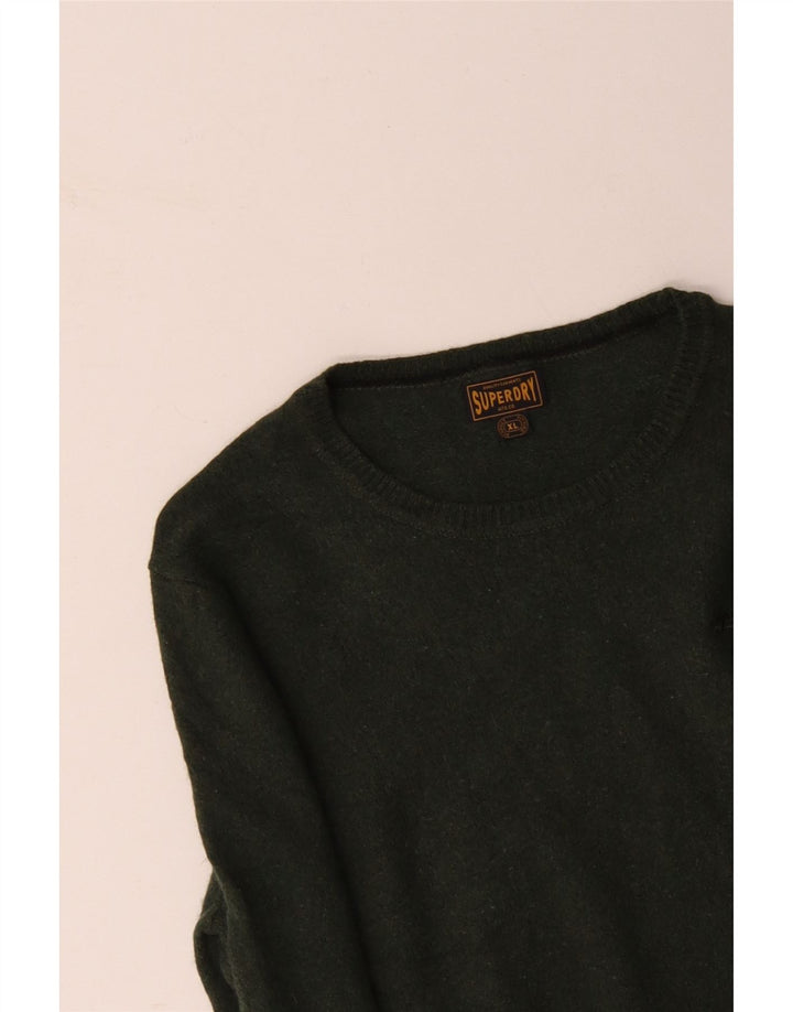 SUPERDRY Dame sweater med rund hals DK 18 XL Grøn nylon