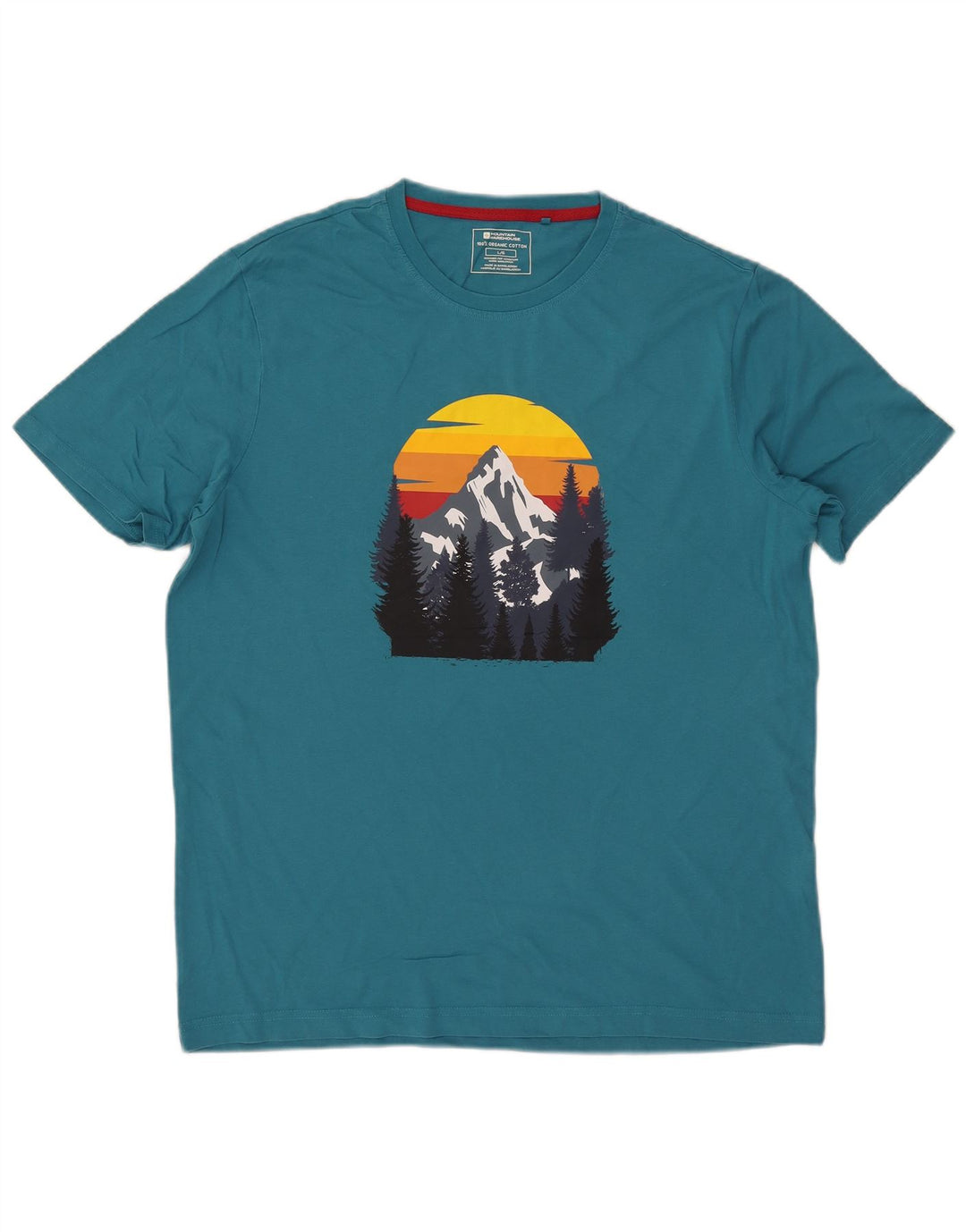 Mountain Warehouse Herre Grafisk T-Shirt Top Stor Blå Bomuld