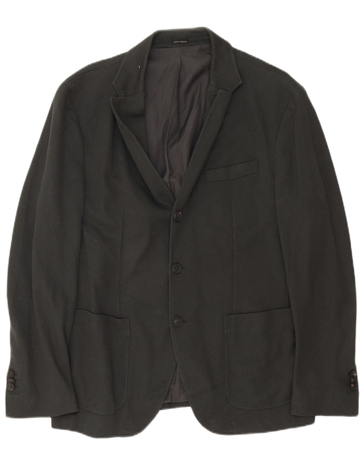 MASSIMO DUTTI Herre 3-knaps blazerjakke IT 50 Medium Grå Bomuld