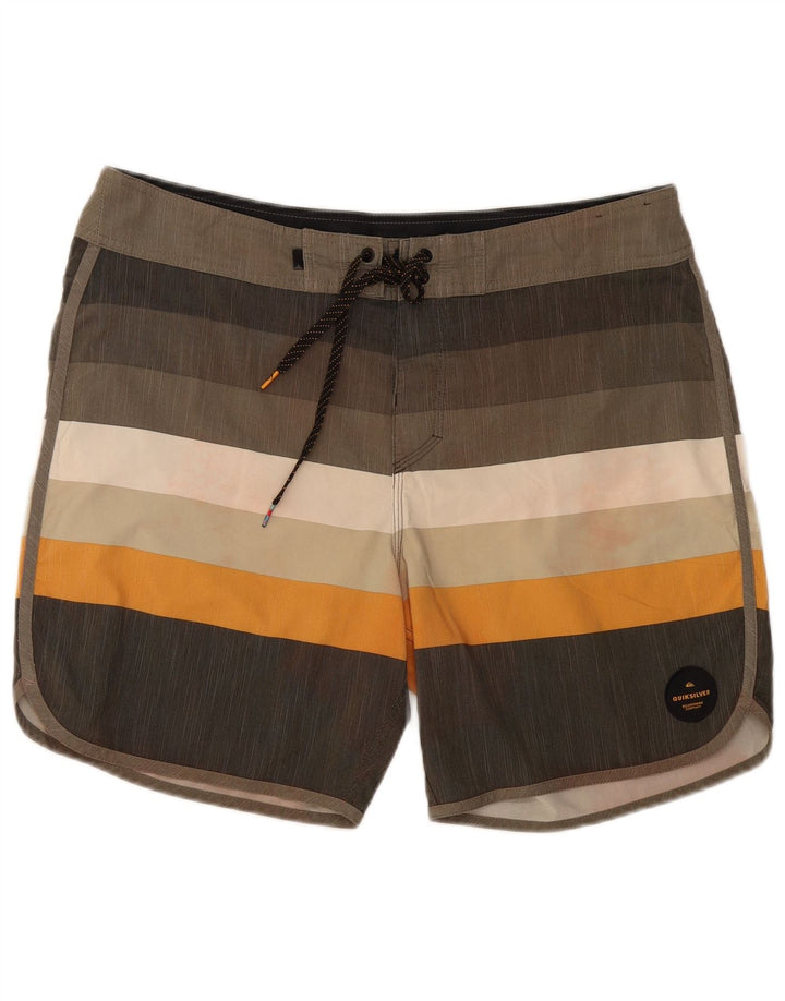 Quiksilver Badeshorts til mænd, store gråstribede polyester