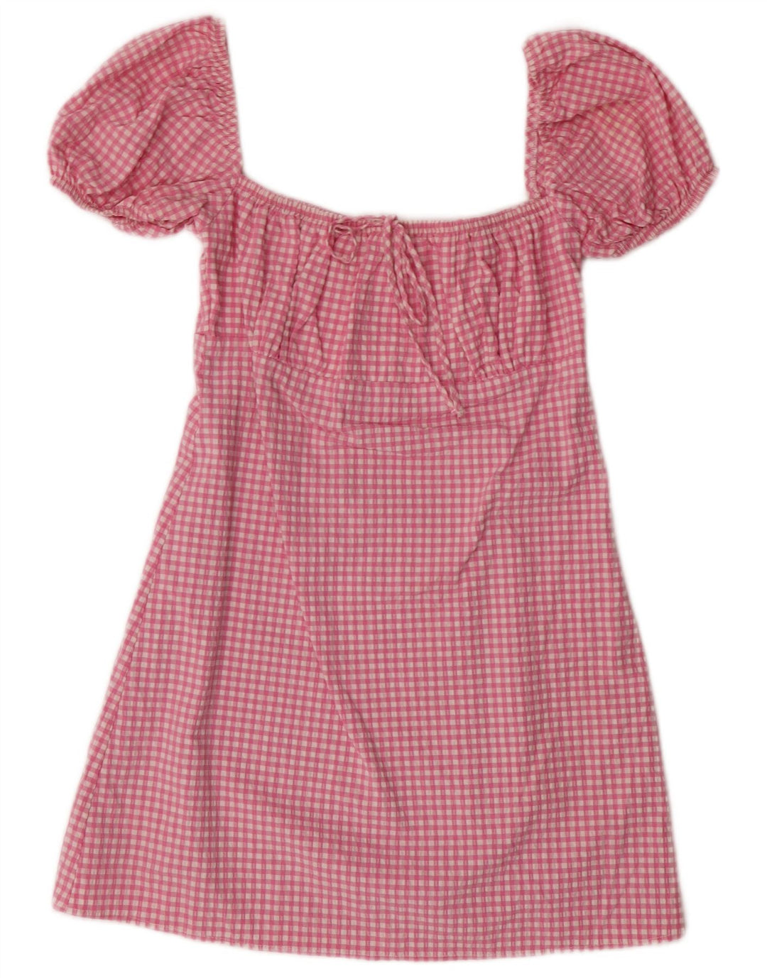 Zara Dame Kortærmede Sundress UK 12 Medium Pink Gingham Bohemian