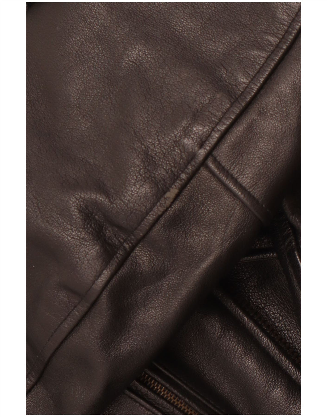 VINTAGE Herre Læder Biker Jacket UK 36 Lille Sort