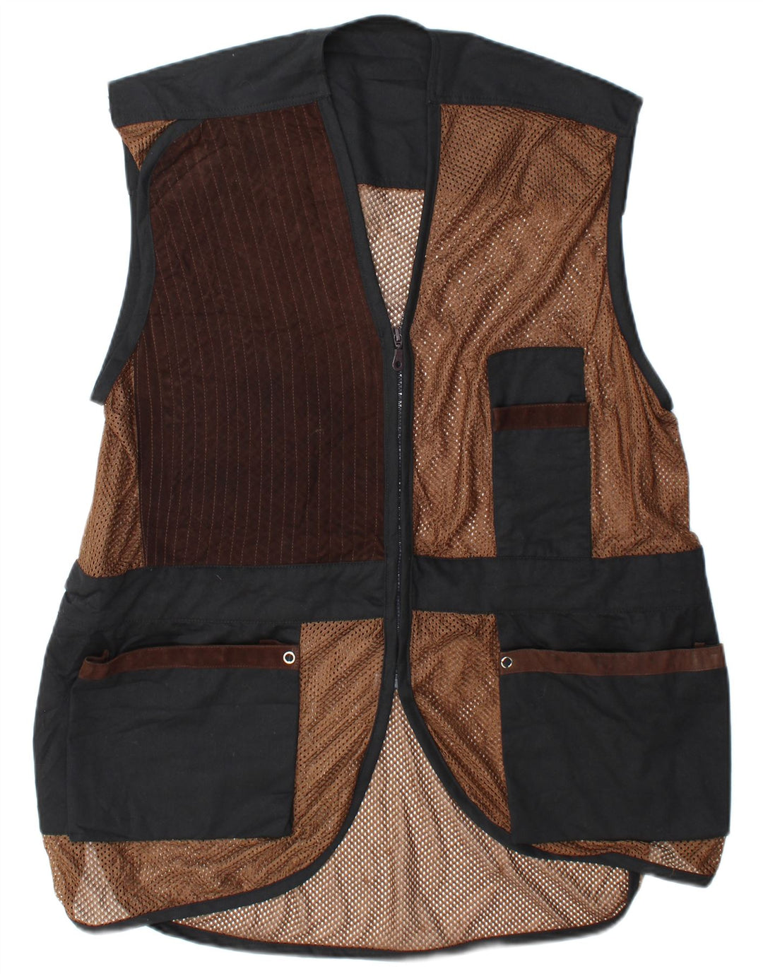 Vintage Herre Utility Gilet Large Flerfarvet Patchwork