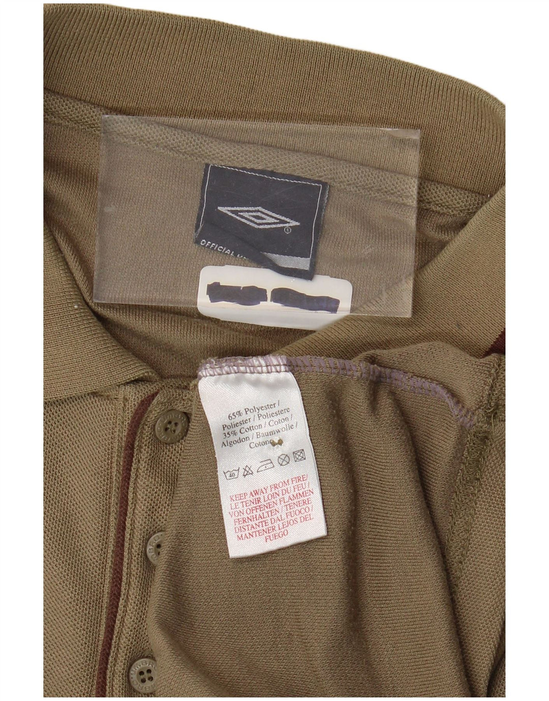 UMBRO Poloskjorte til mænd Large Khaki Polyester