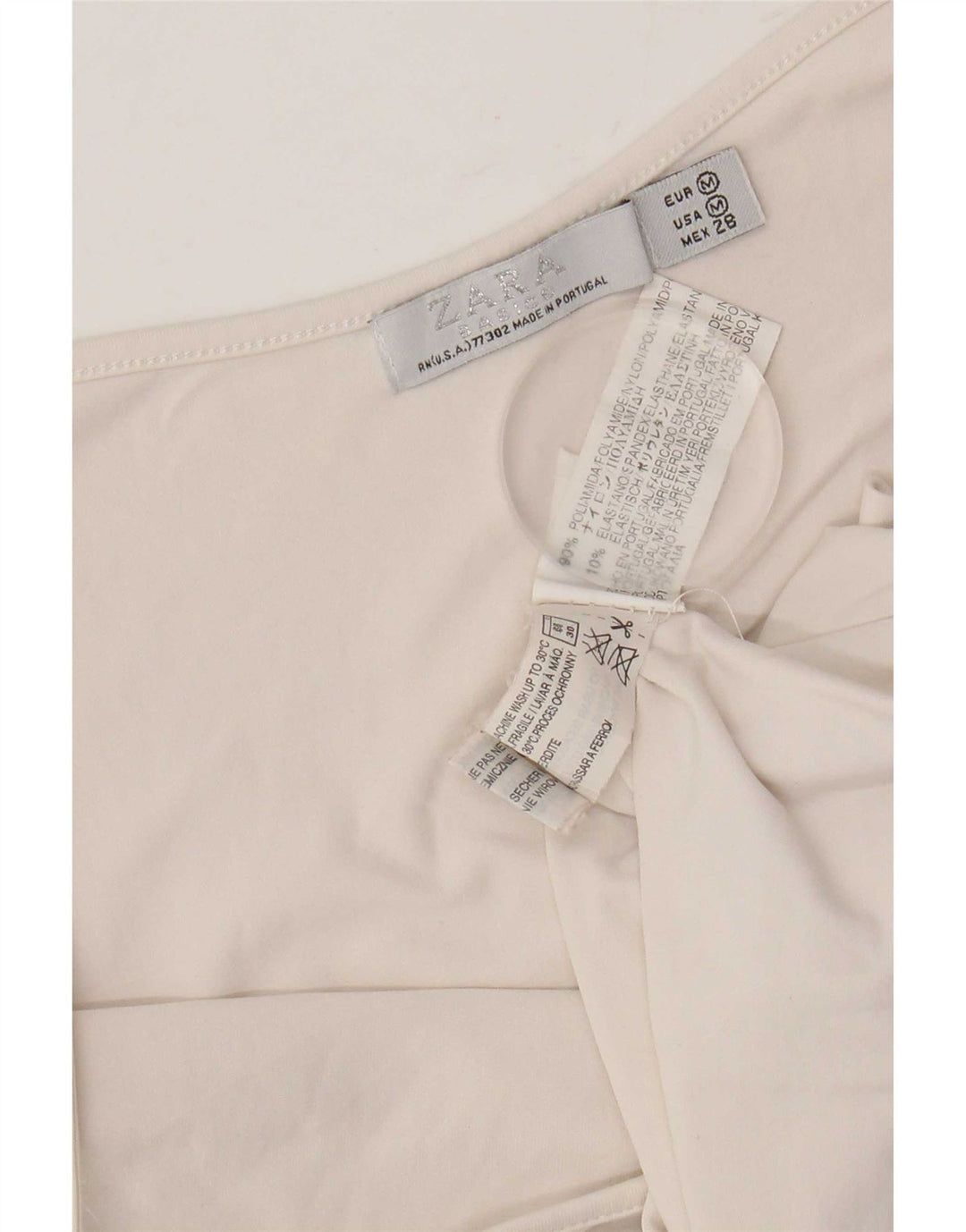 Zara Dame Cami Top UK 12 Medium Beige Nylon