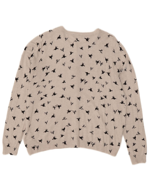 Marks & Spencer Dame grafisk cardigan sweater UK 18 XL Grå Viscose