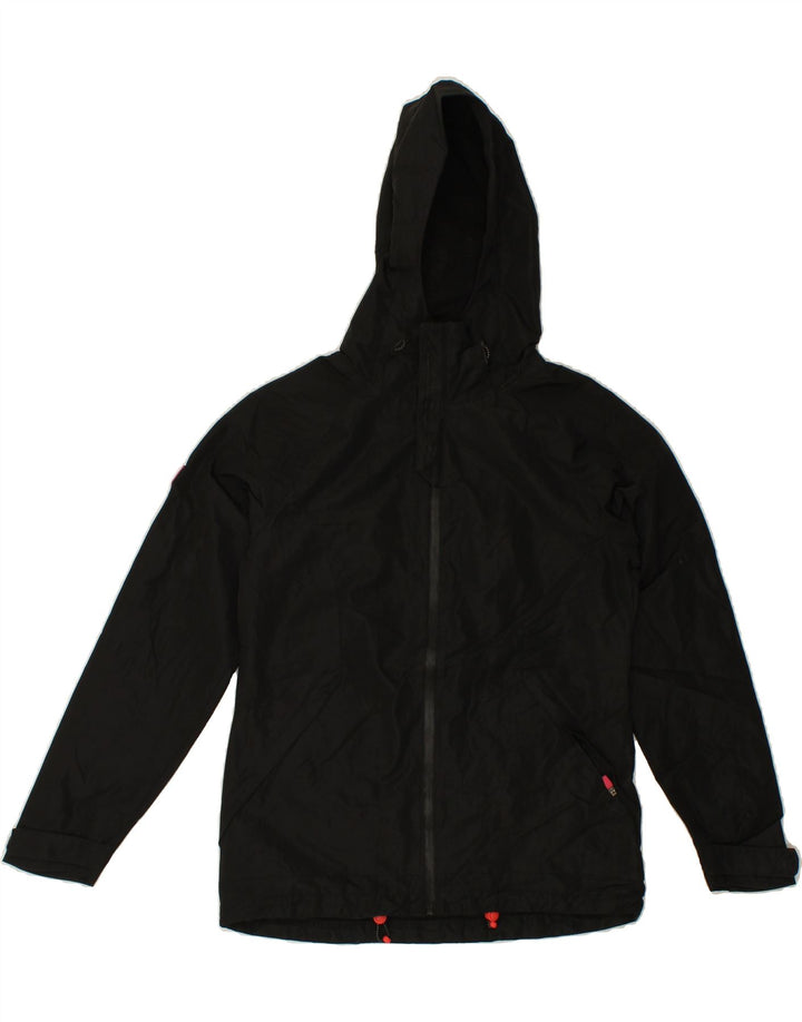 SUPERDRY Womens Hooded Windbreaker Jacket UK 10 Small Black Polyester Vintage Superdry and Second-Hand Superdry from Messina Hembry 