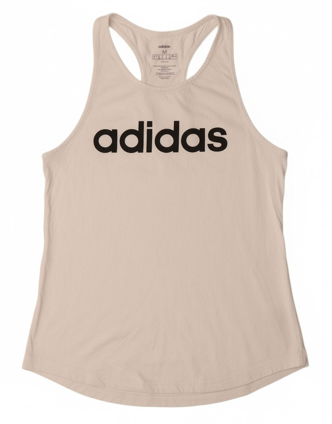 ADIDAS Womens Graphic Vest Top UK 12/14 Medium White Cotton