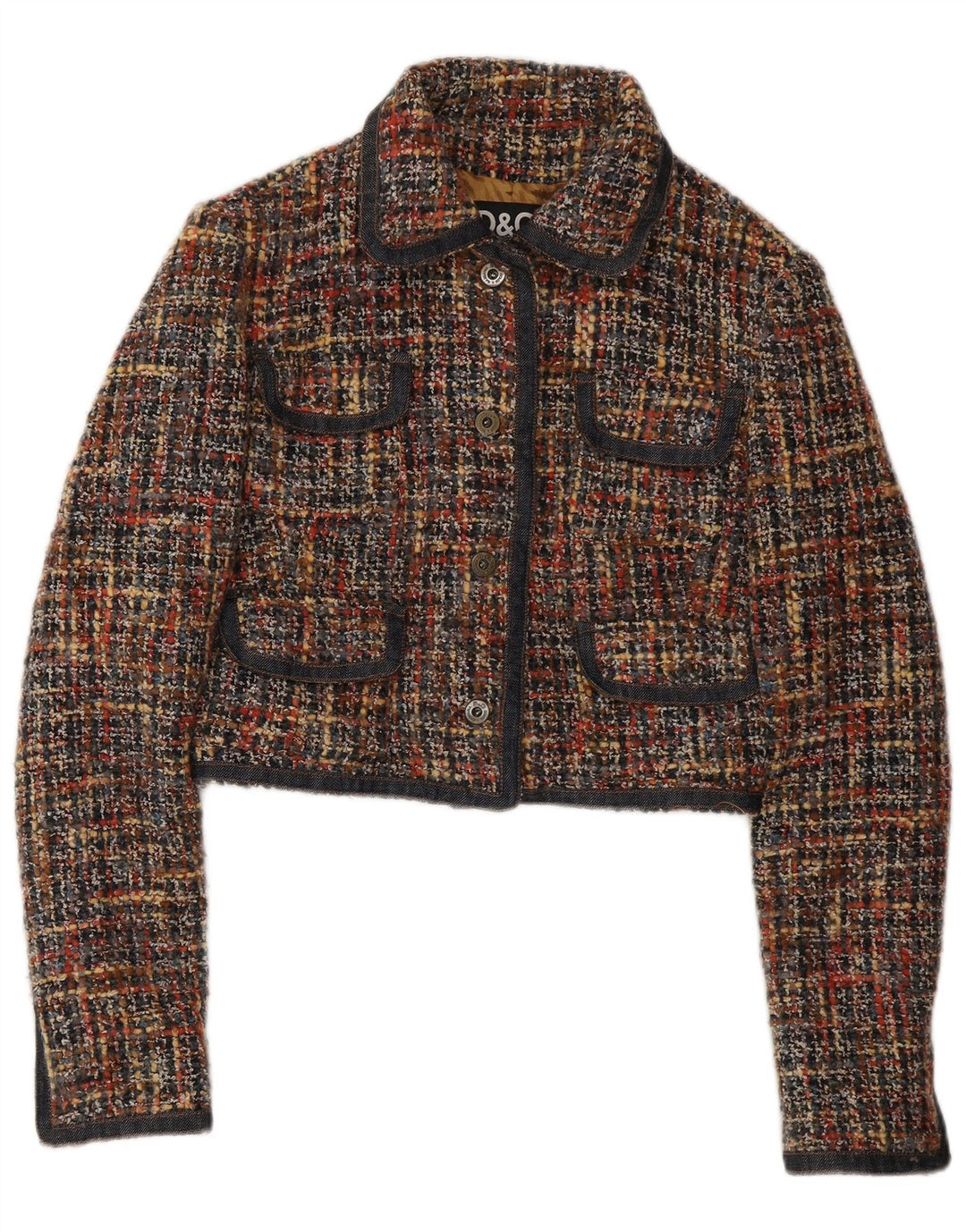 DOLCE & GABBANA Dame Blazer Jakke UK 12 Medium Flerfarvet Flecked