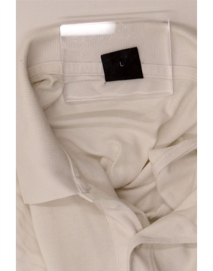 HUGO BOSS Mens Polo Shirt Large White Vintage Hugo Boss and Second-Hand Hugo Boss from Messina Hembry 