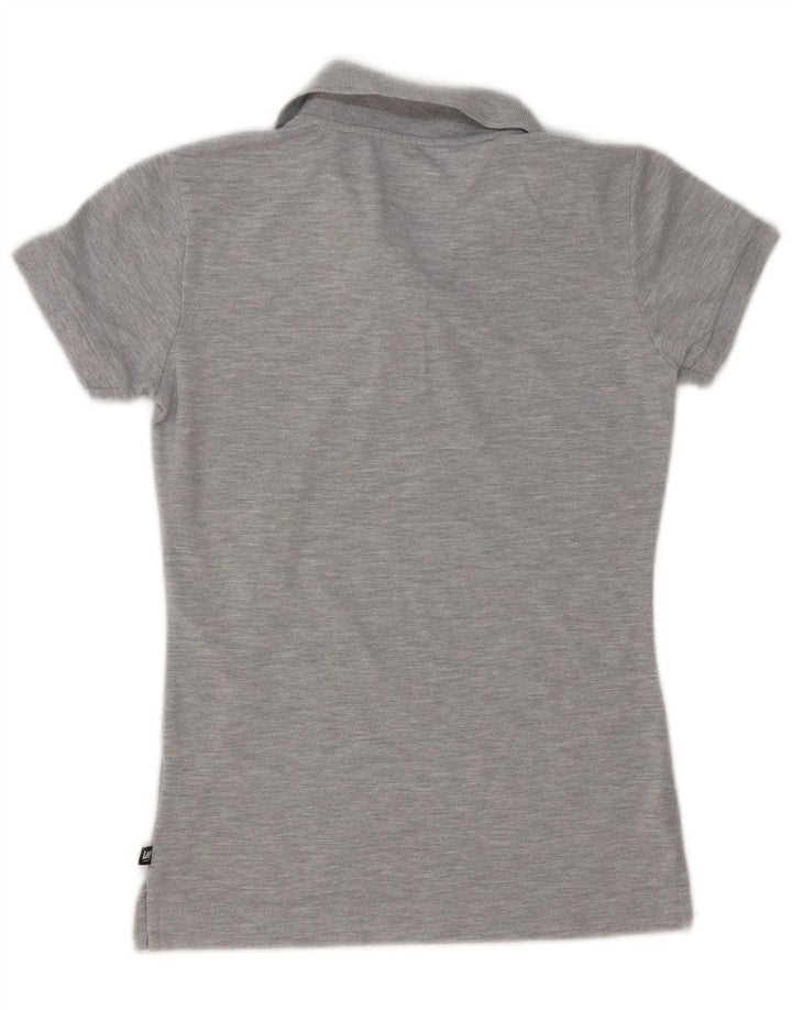 Lee Dame Polo Shirt UK 12 Medium Grey Flecked Bomuld