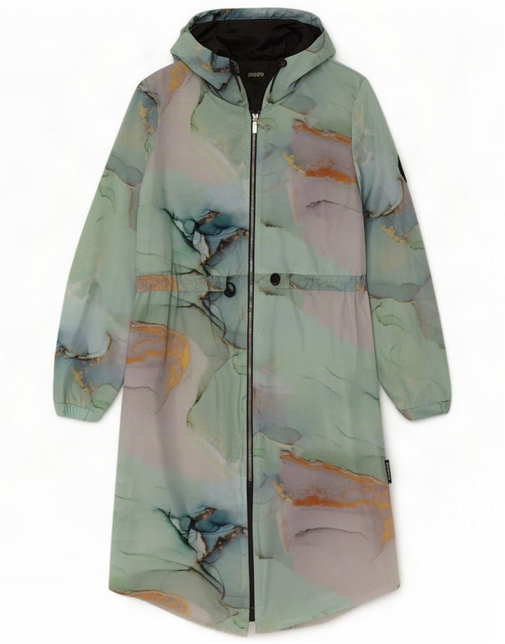 Vintage Dame Hætte Regnjakke UK 10 Small Multicolored Colourblock