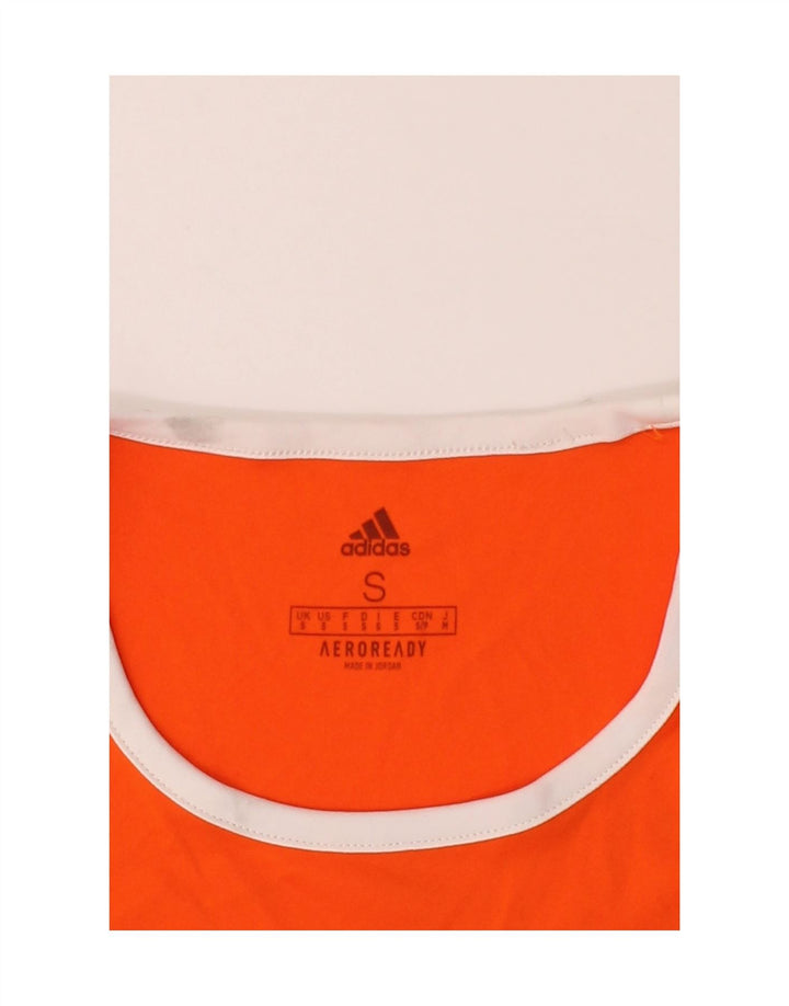 ADIDAS Mens Delaware Graphic T-Shirt Top Small Orange Colourblock