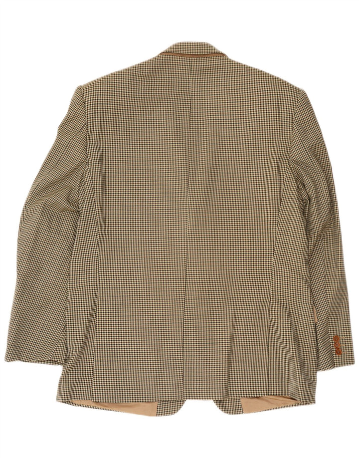 Angiolo Miliotti Herre 2-knaps blazerjakke UK 42 XL Grøn Houndstooth