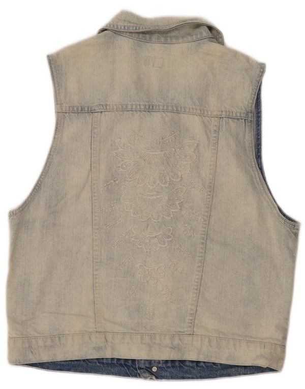 O'Neill Dame Grafisk Denim Gilet UK 18 XL Blå Bomuld