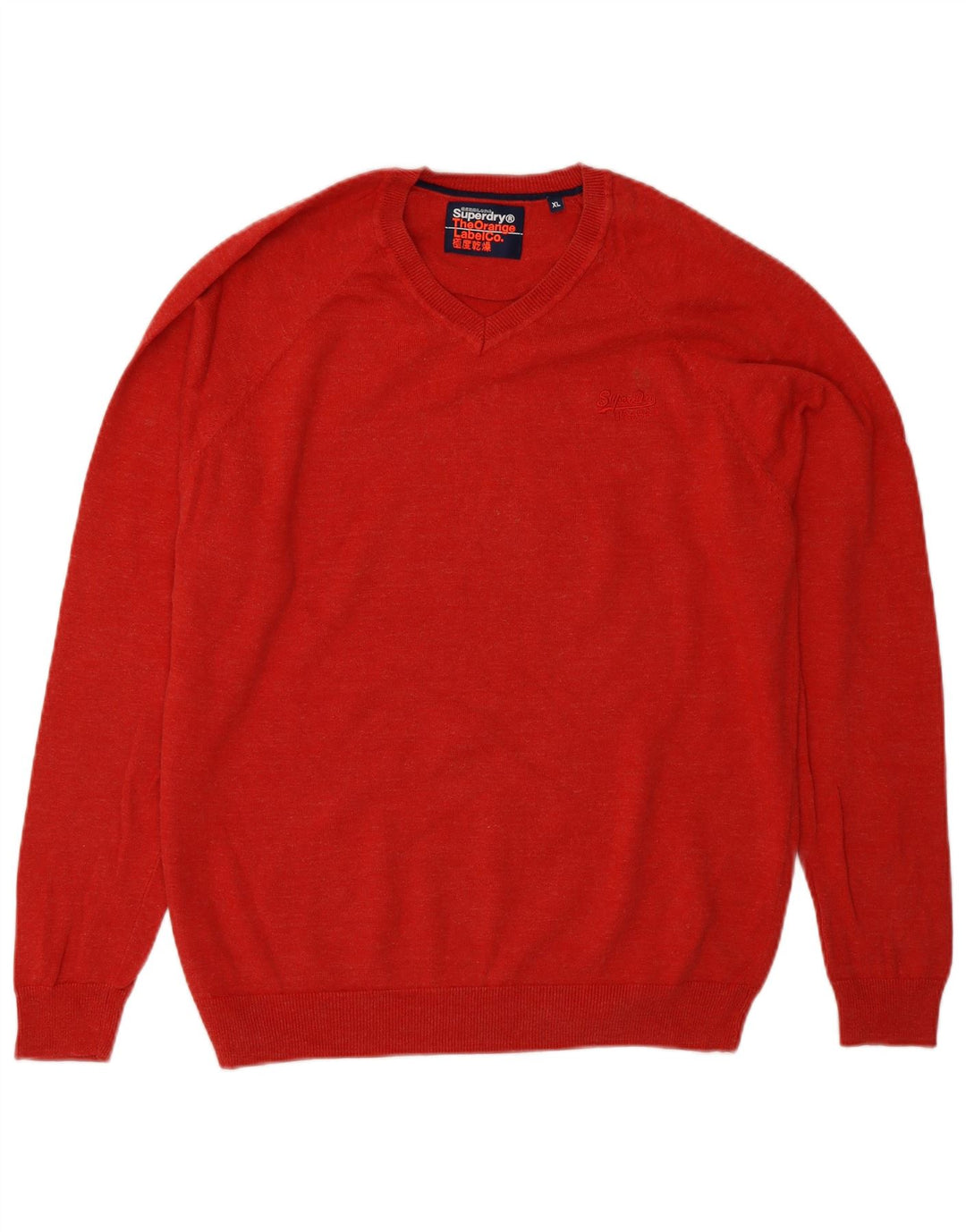 Superdry Herre V-hals sweater XL rød bomuld