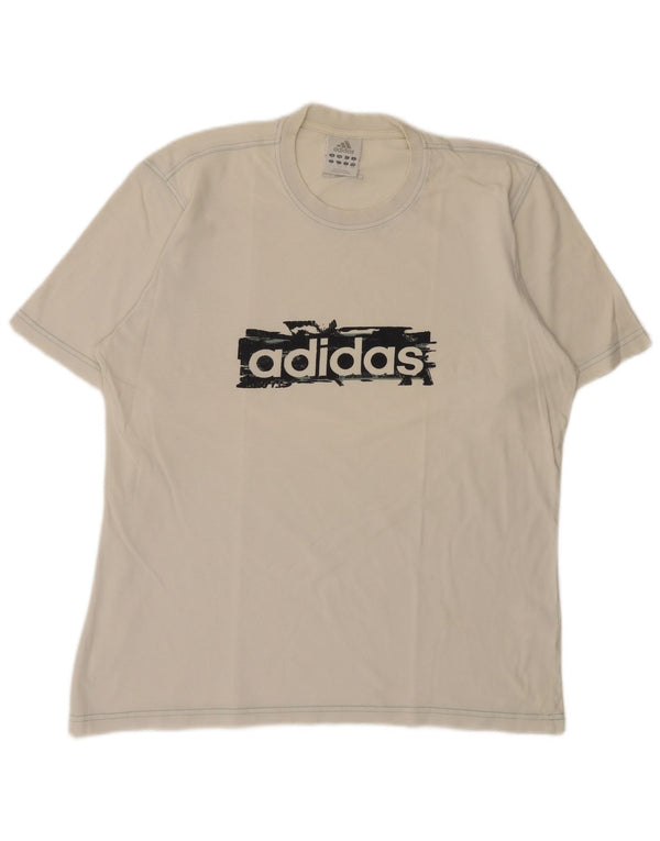 Adidas Grafisk T-shirt top til mænd Medium hvid bomuld