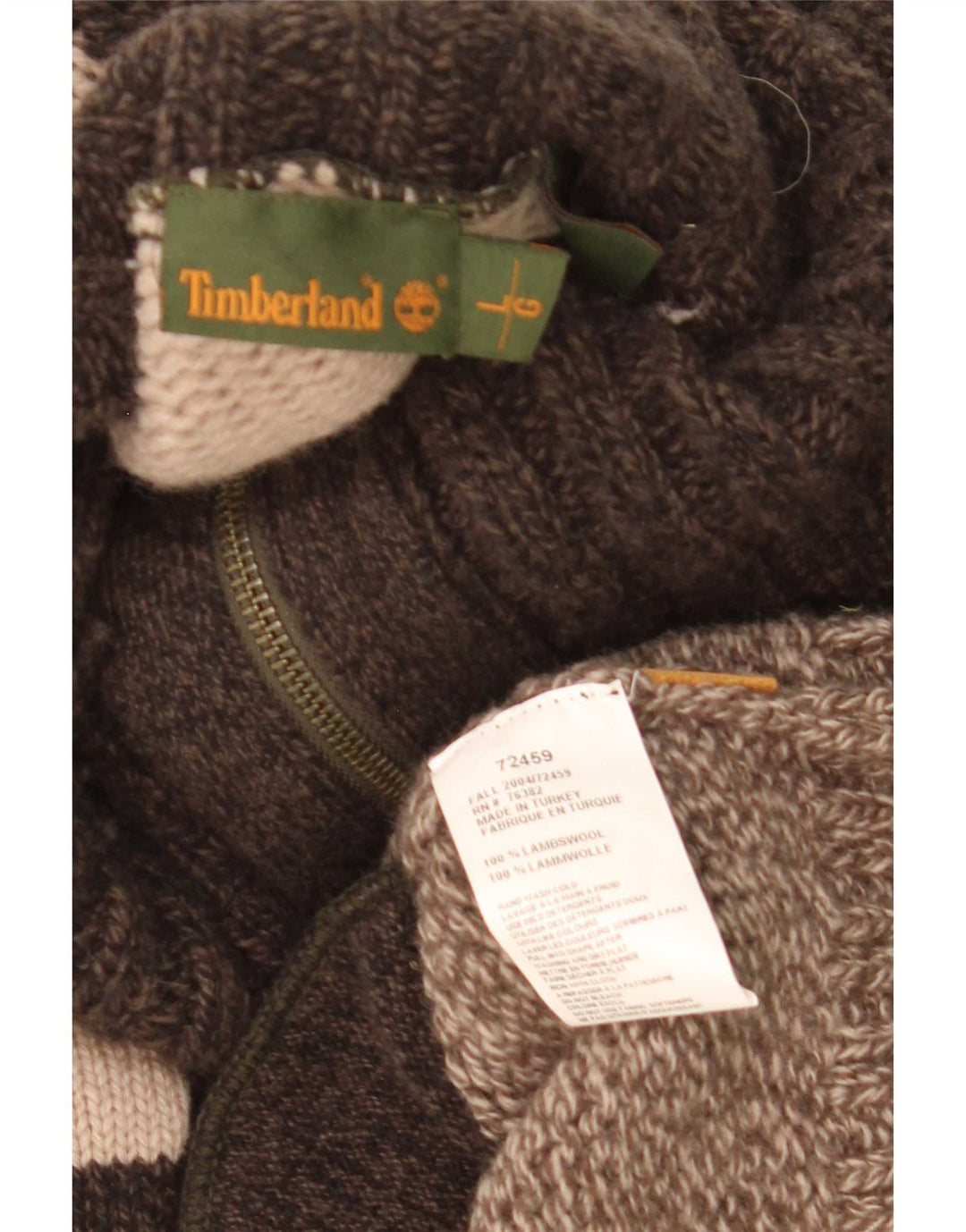 Timberland Herre Cardigan Sweater Stor Brun Colourblock Lammeuld
