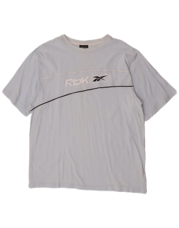Reebok Herre Grafisk T-Shirt Top 2XL Blå Bomuld