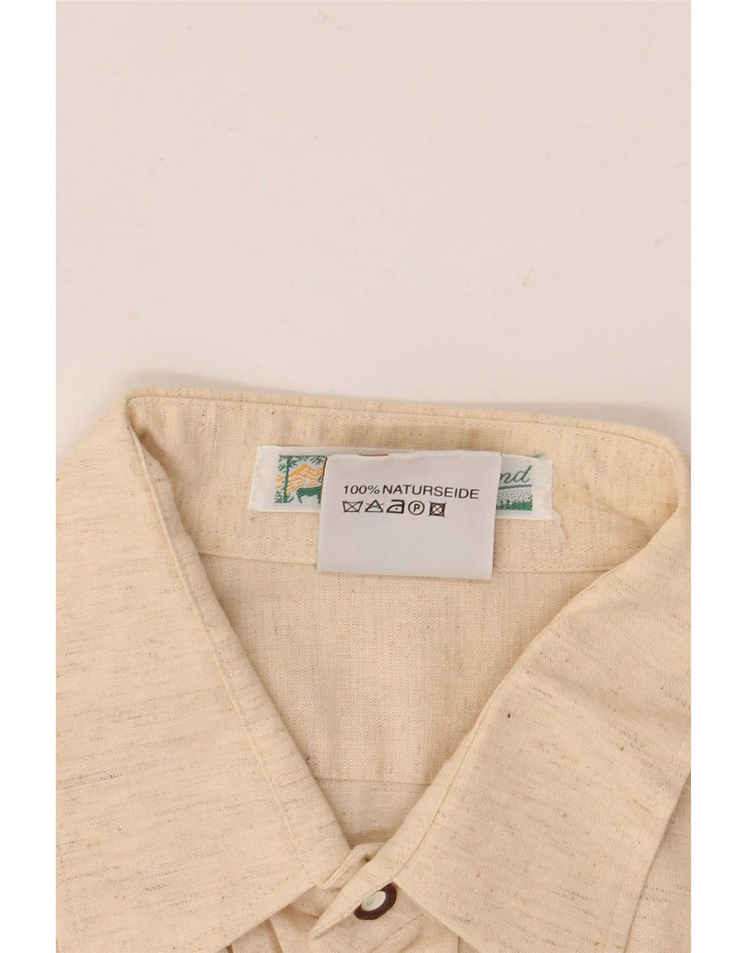 Vintage herreskjorte str. 40 Medium Beige Silke