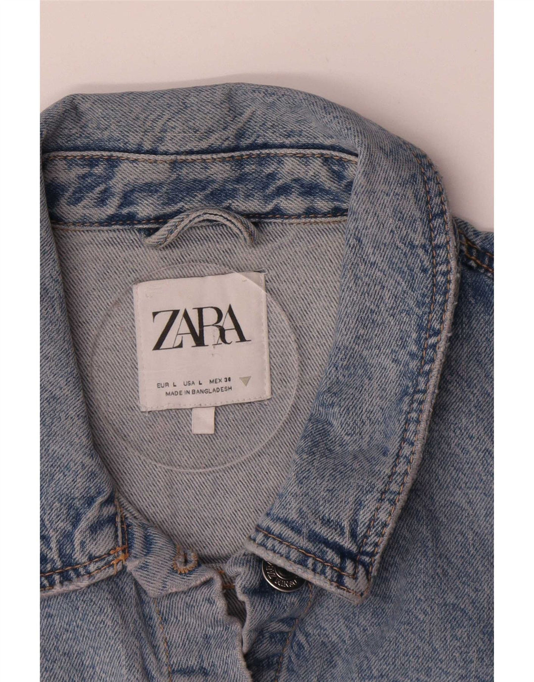 Zara Dame Denim Jacket UK 14 Large Blue