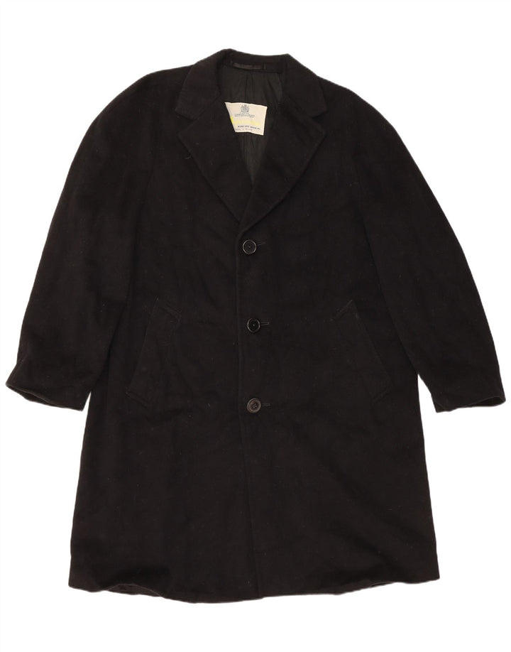AQUASCUTUM Dame Overfrakke UK 12 Medium Sort Ny Uld