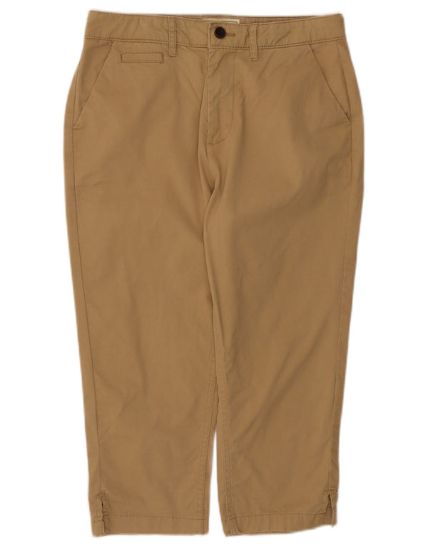 Fat Face Dame Capri Bukser UK 10 Small W30 L20 Beige Bomuld