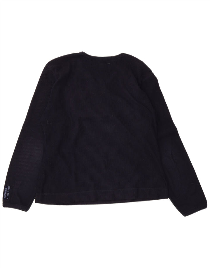 RUSSELL ATHLETIC Dame Top Langærmet UK 16 Large Navy Blue Polyester