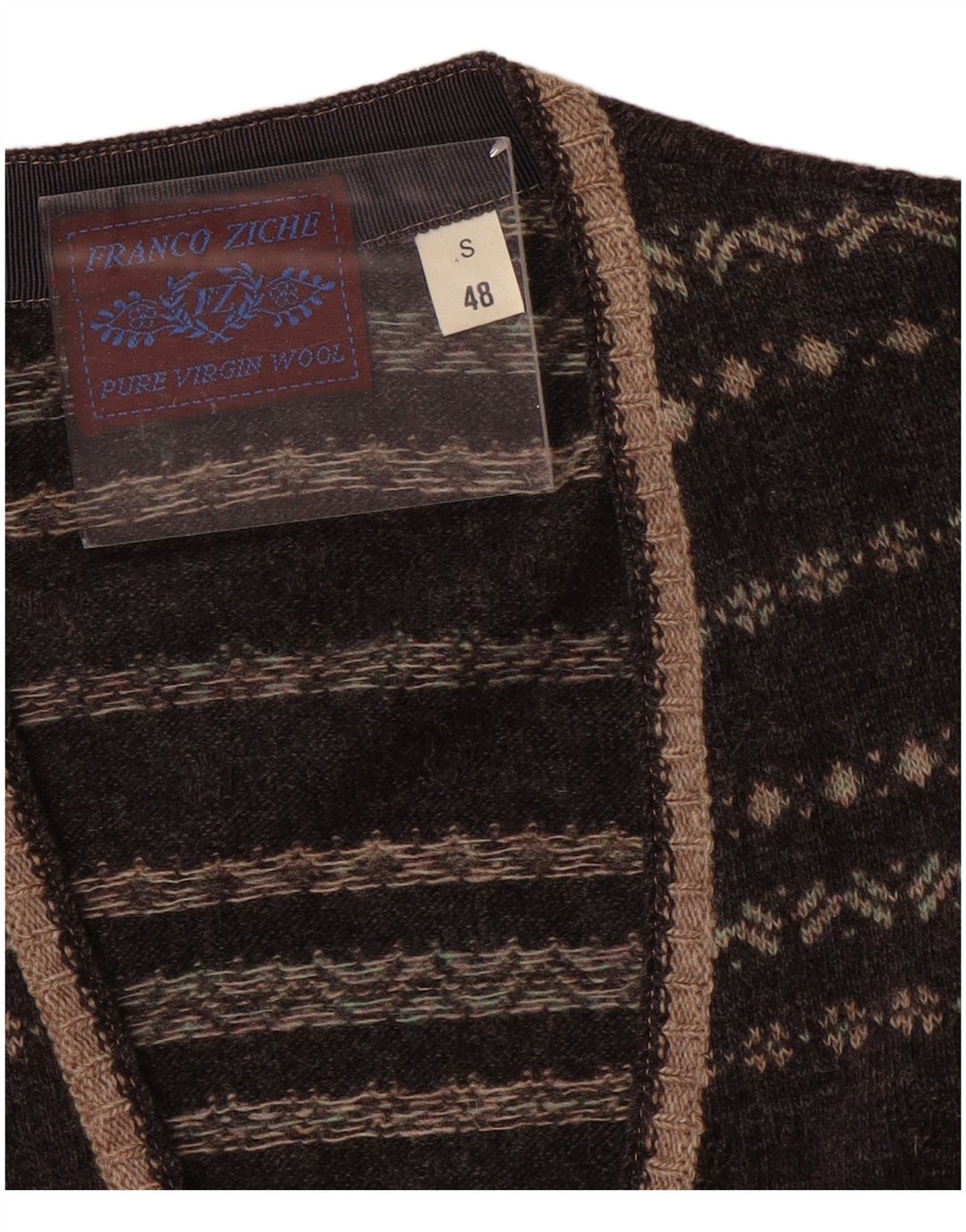 Franco Ziche Herre cardigan sweater lille grå stribet uld