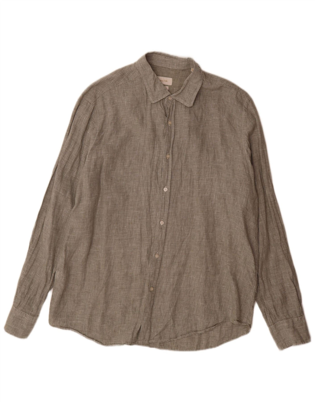 Massimo Dutti Herreskjorte XL Grøn Houndstooth Linned