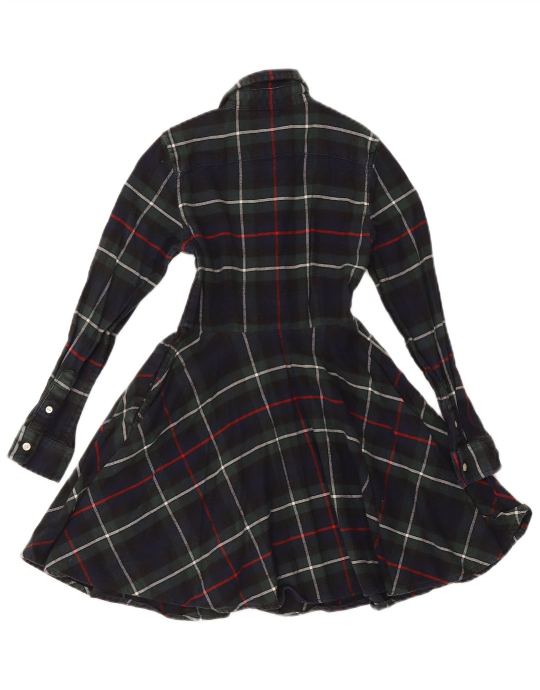 POLO RALPH LAUREN Pige Langærmet Skjortekjole 6-7 År Marineblå Ternet