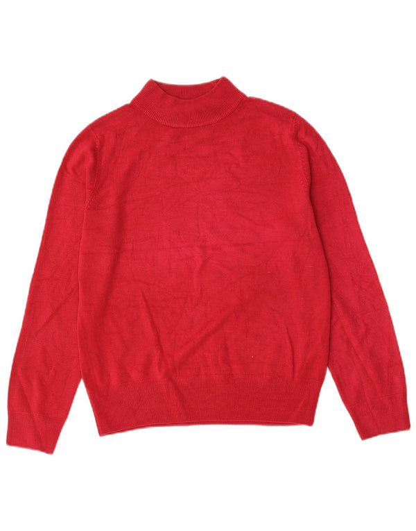 Marks & Spencer Womens Turtle Neck Jumper Sweater UK 12 Medium Red Acrylic