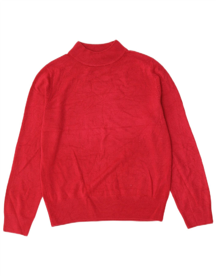 Marks & Spencer Dame Turtle Neck Jumper Sweater UK 12 Medium Rød Akryl