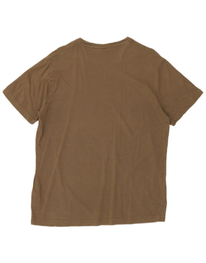 GODT ÅR Herre Grafisk T-Shirt Top Medium Khaki Bomuld