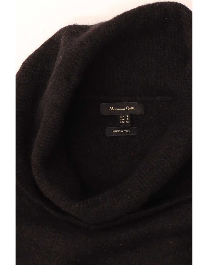 Massimo Dutti Dame Oversized Roll Neck Jumper Sweater UK 10 Small Black