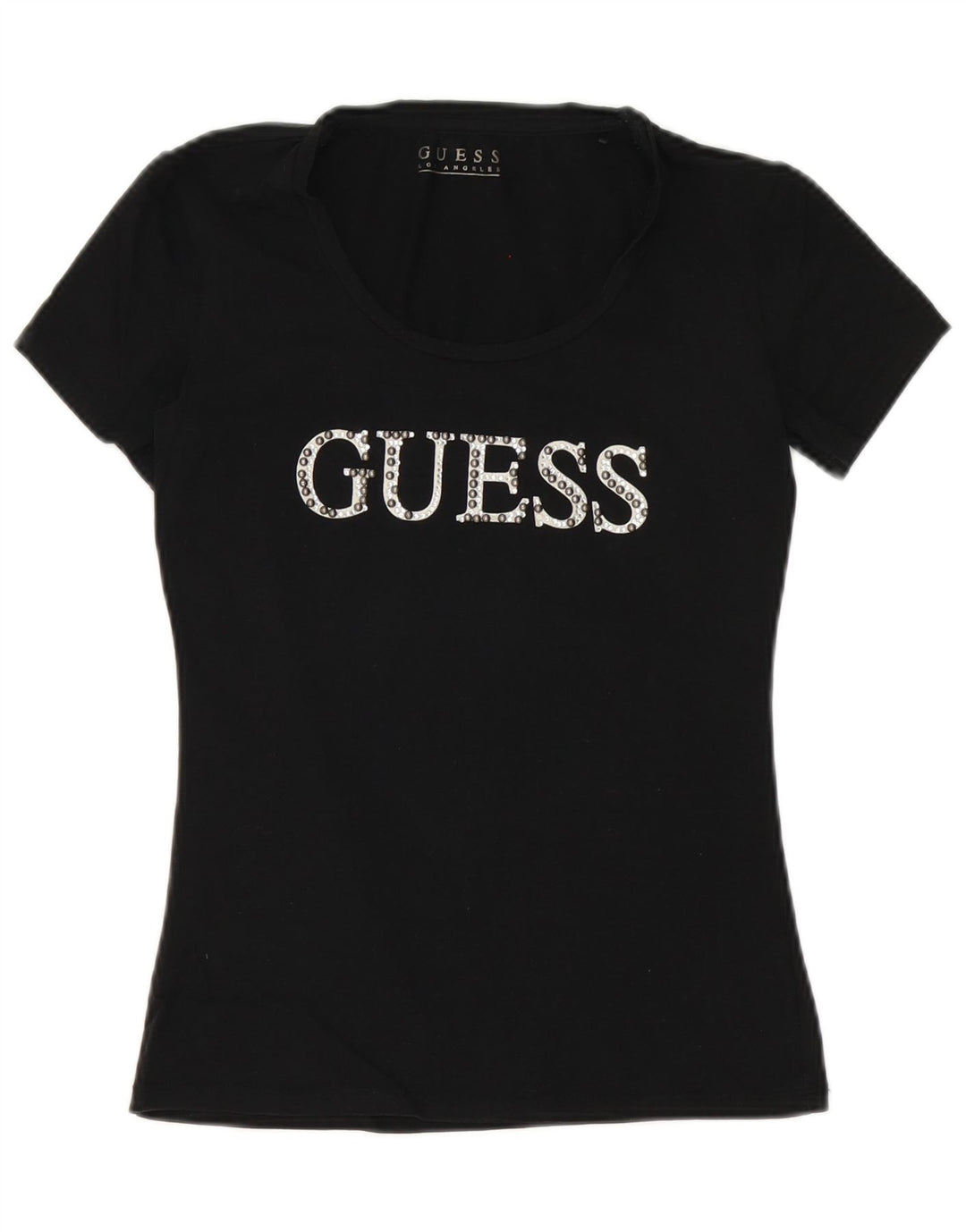Guess Graphic T-Shirt Top UK 10 Small Black