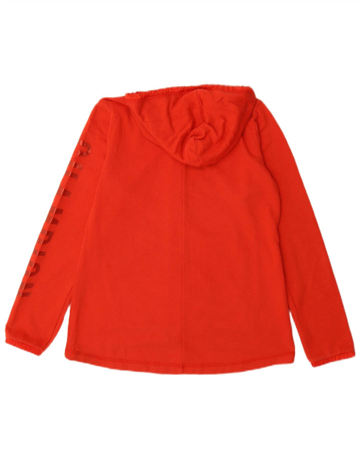 Champion Dame Grafisk Hættetrøje Sweater med lynlås UK 14 Medium Rød