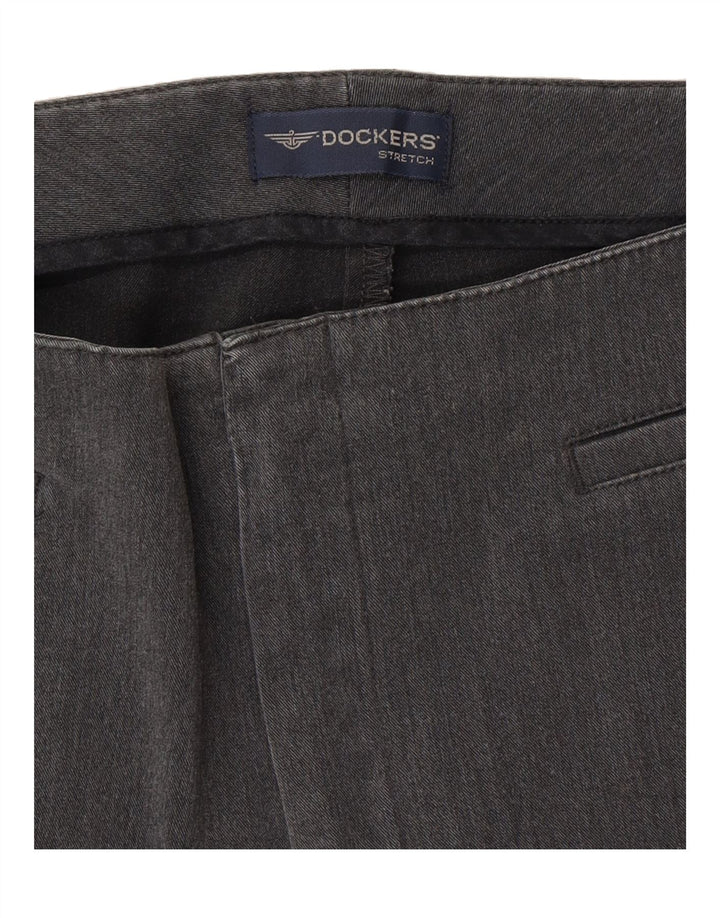 DOCKERS Womens Straight Casual Trousers W32 L29 Grey Vintage Dockers and Second-Hand Dockers from Messina Hembry 