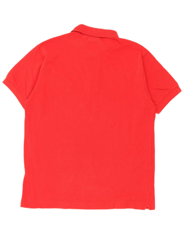 Lacoste Herre Classic Fit Polo Shirt Størrelse 5 Large Rød Bomuld