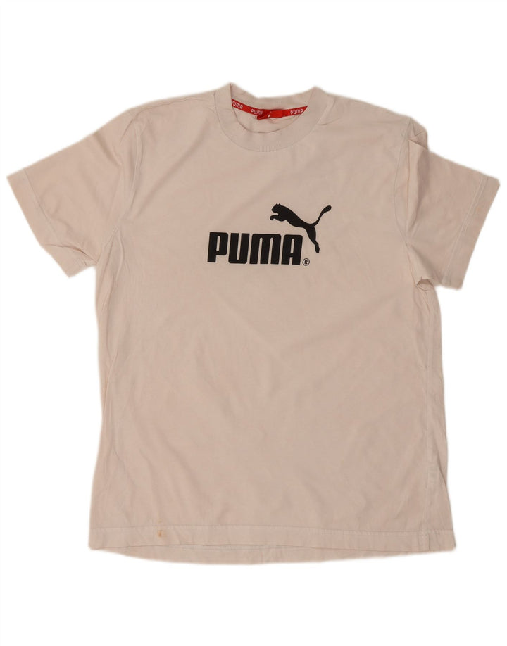 Puma Herre Grafisk T-Shirt Top Stor Hvid Bomuld