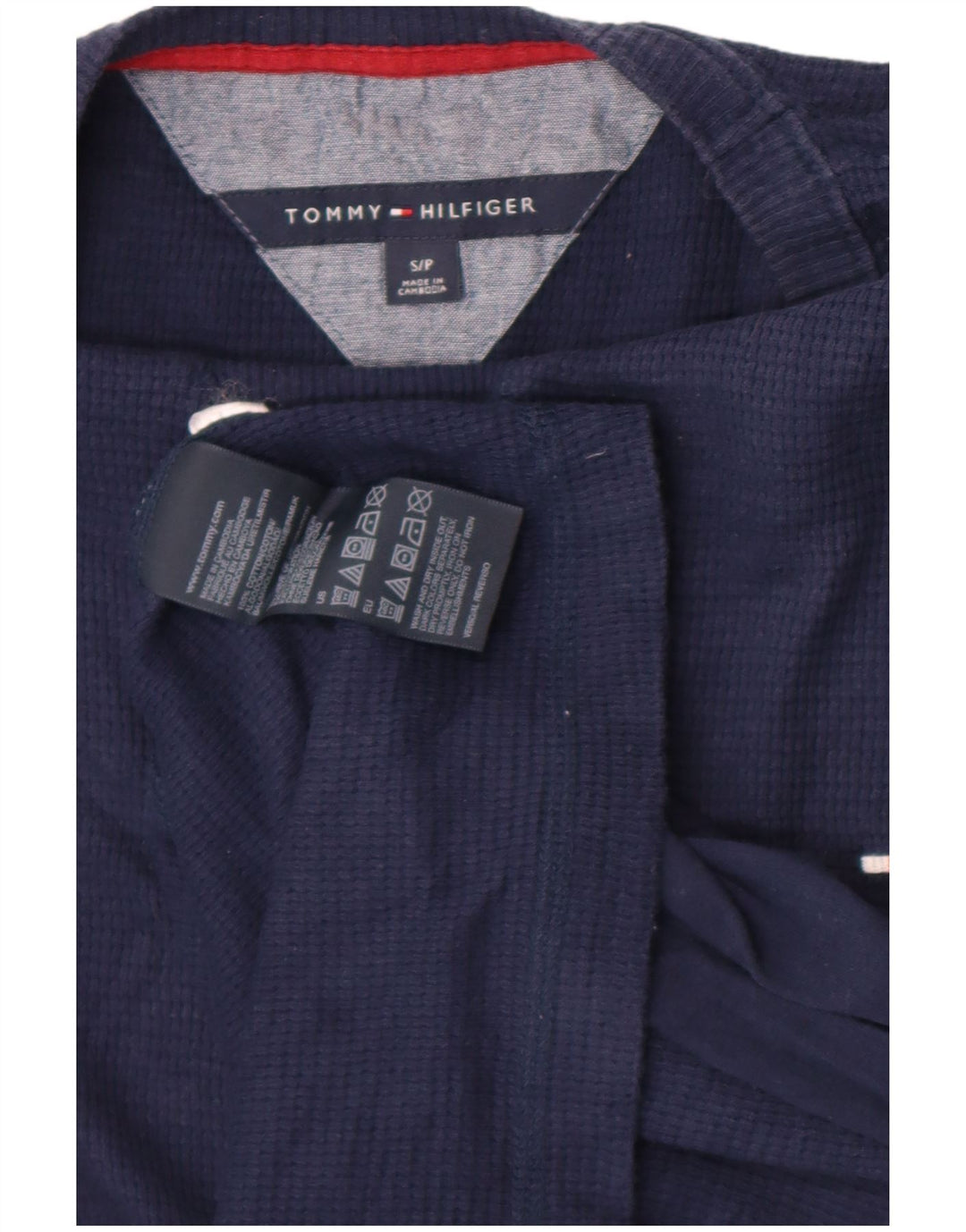 Tommy Hilfiger Herre Top Langærmet Lille Marineblå Bomuld