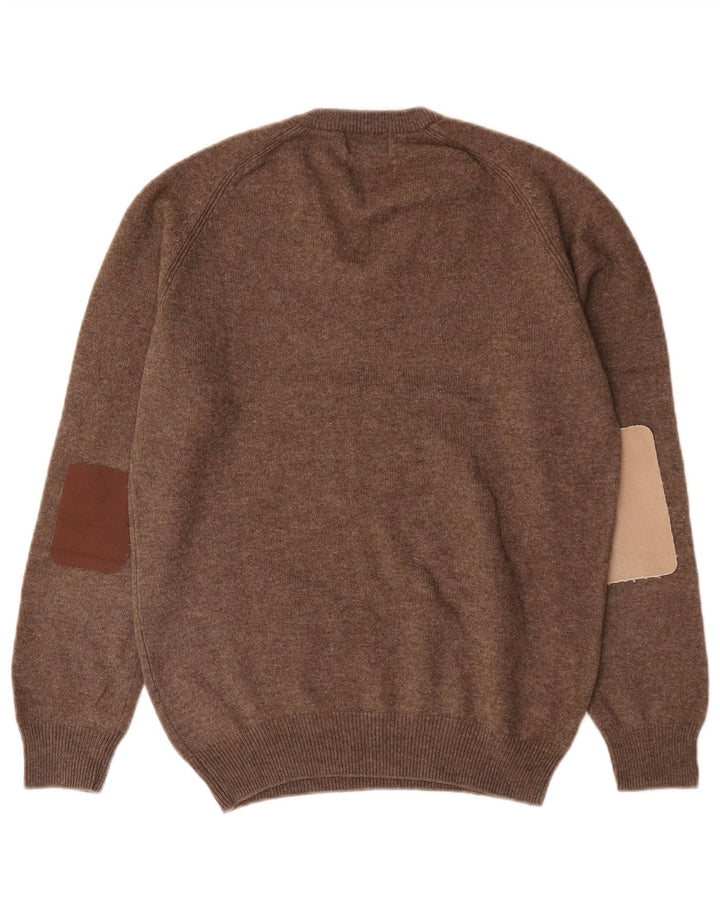 Marks & Spencer Herre V-hals sweater lille brun lammeuld