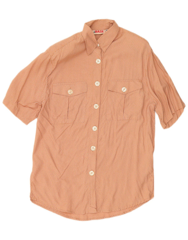 Vintage kortærmet skjorte til kvinder IT 44 Medium Orange Plettet