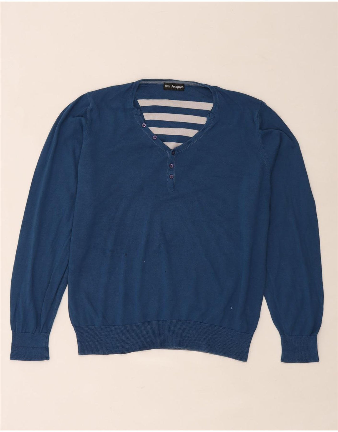 Marks & Spencer Herre Autograph V-hals sweater Stor Blå