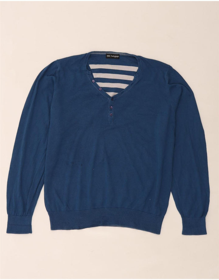 Marks & Spencer Herre Autograph V-hals sweater Stor Blå