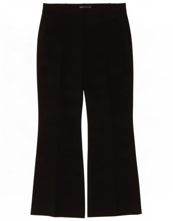 Marks & Spencer Womens Flare Chino Trousers UK 10 Small W30 L28 Black