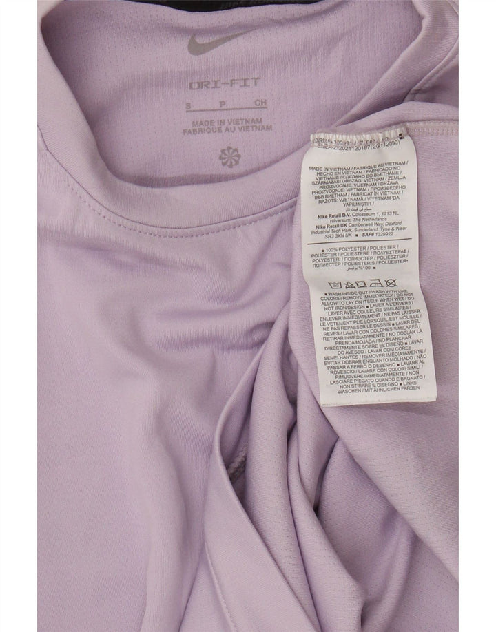 Nike Dame Dri Fit Grafisk Top Langærmet UK 10 Lille lilla polyester