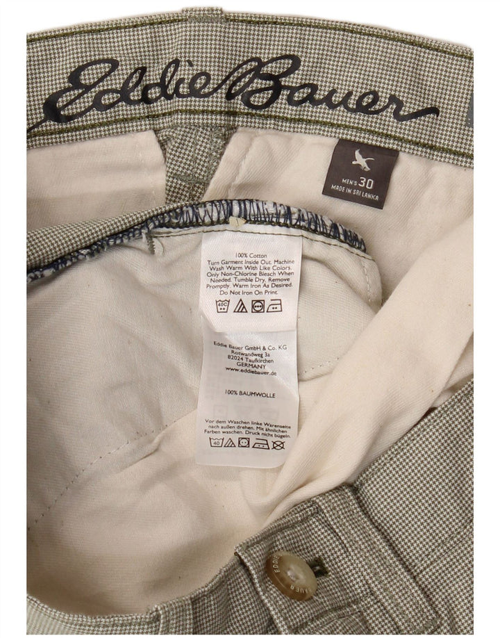 EDDIE BAUER Chino Shorts til mænd W30 Medium Khaki Houndstooth Bomuld