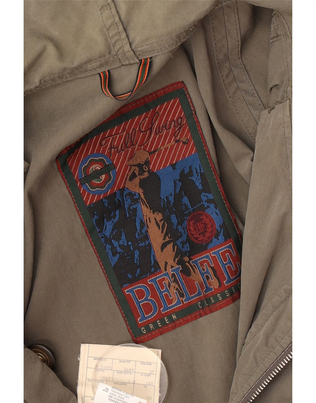 Belfe Herre Hooded Parka Jacket IT 52 XL Khaki Bomuld